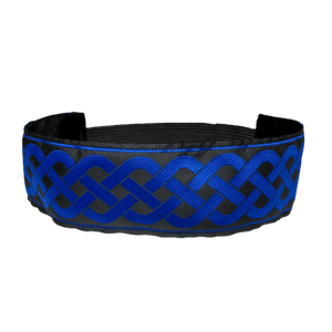 wide blue and black celtic knot headband