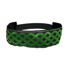 Load image into Gallery viewer, wide green and black celtic knot headband
