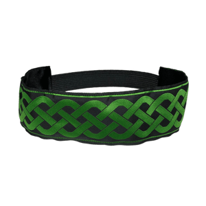 wide green and black celtic knot headband