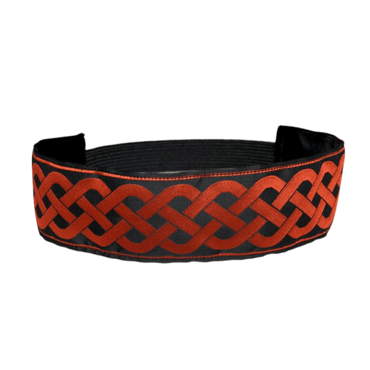 wide red and black celtic knot headband