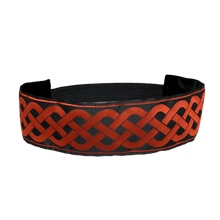 Load image into Gallery viewer, wide red and black celtic knot headband
