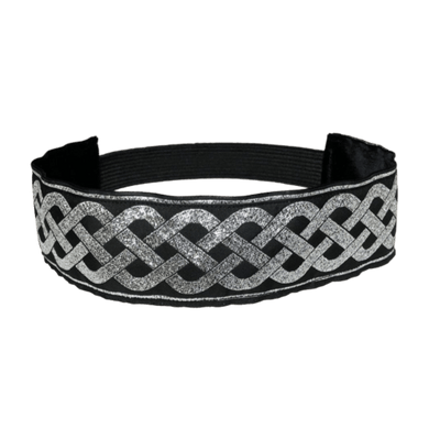 wide silver and black celtic knot headband