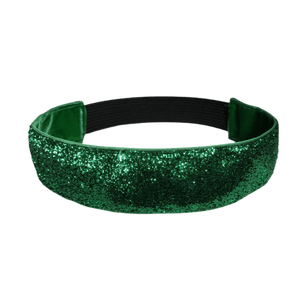 wide green glitter headband