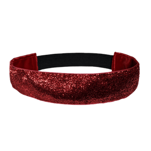 wide red glitter headband